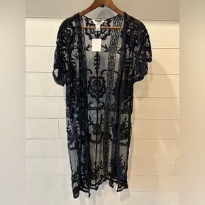 BNWT Lauren Conrad Long Floral Lace Coverup- one size